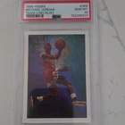 1990-91 NBA Hoops Michael Jordan Bulls Art Card Team Checklist #358 PSA 10