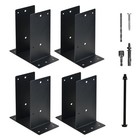 Heavy Duty Steel Post Base, 4''x4'' (Internal 3.5"x3.5"), Concrete Post Bracket
