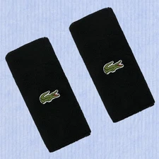 Lacoste Wide Wristband RL902E-55N 031 Tennis Sports Training Band 2pcs Black
