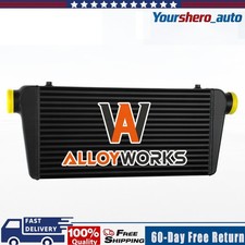 Universal Black Aluminum Intercooler Core Size 11.81 X 23.62 3in. Inlet Outlet