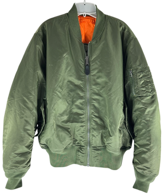 ALPHA INDUSTRIES, INC Green and Orange Men's Bomber Jacket XL | eBay