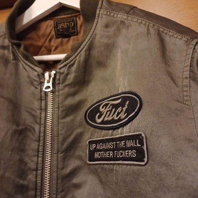 FUCT SSDD MA-1 Jacket Flight Garment Dyed Men Size L Khaki Used 