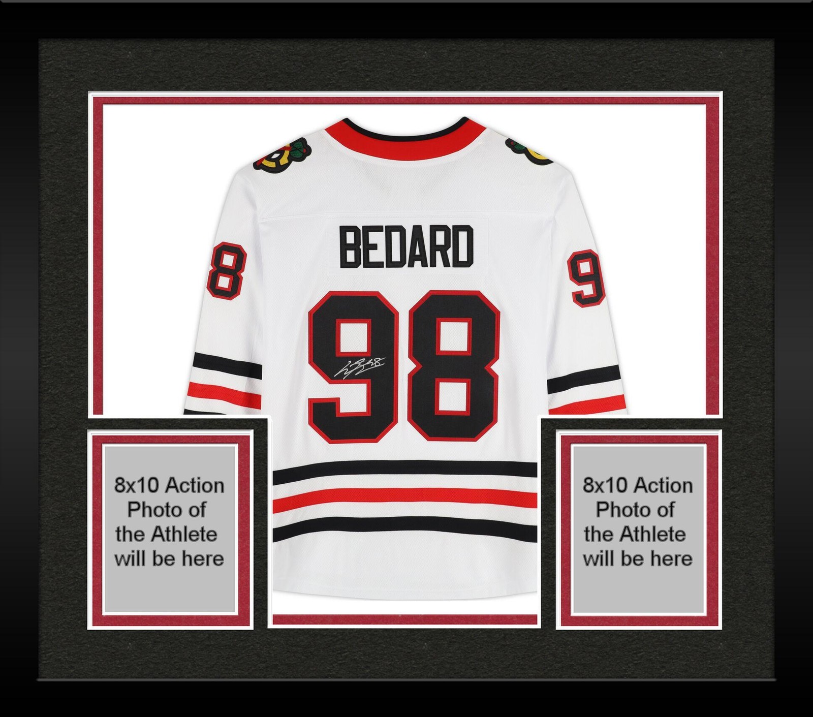 Connor Bedard Autographed Signed Chicago Blackhawks Framed Fanatics Breakaway Jersey 
