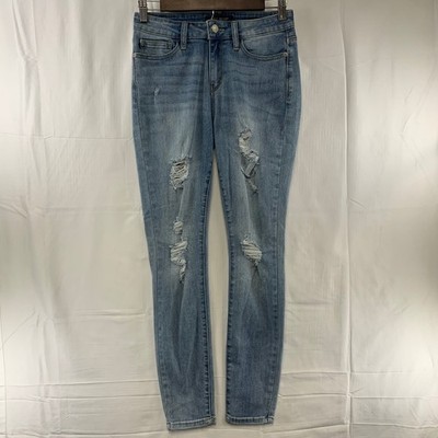 Judy Blue Skinny Jeans Womens 27 Light Wash Distressed Ripped JB82125 LT