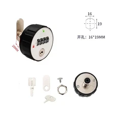 Combination Cabinet Cam Lock 4 Digital Round Padlock with Key 26mm White