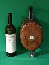 ANTICO BOZZELLO IN LEGNO A DUE PULEGGE ARCO IN FERRO DA RECUPERO NAVALE. DG43
