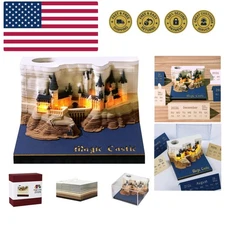 2026 Magic Castle 3D Art Calendar Memo Pad: Creative & Decorative Note Keeper