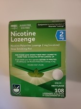 Nicotine Lozenge 2mg 108ct Mint Flavor New, Unopened