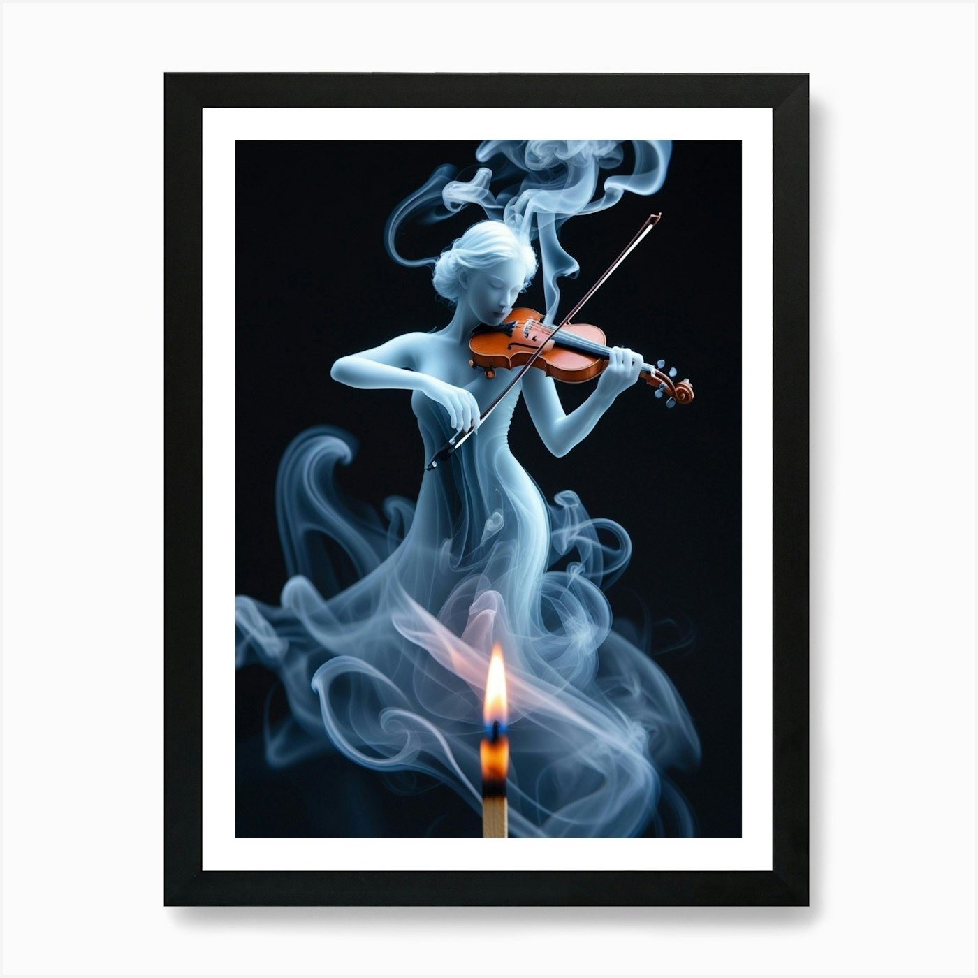 Smokey Violinist Art Print Framed Wall Art Poster Canvas Print Picture