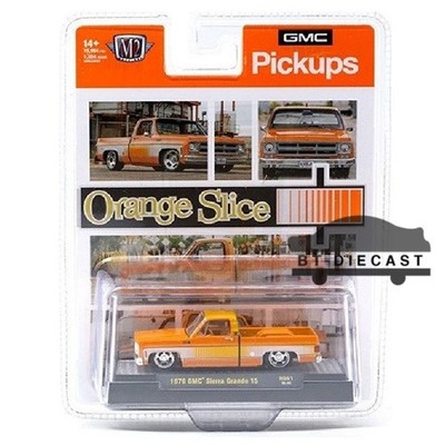 M2 MACHINES 1976 GMC SIERRA GRANDE PICK UP TRUCK 1/64 ORANGE SLICE