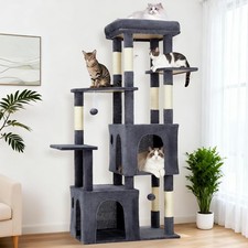 61-Inch Heavy-Duty Cat Tree for Large Indoor Cats, Maine Coon Tower