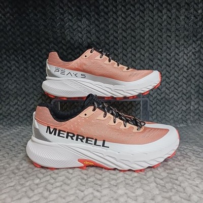 Merrell Agility Peak 5 Women's Vibram Running Shoes Salmon White J068578 Sz 7.5