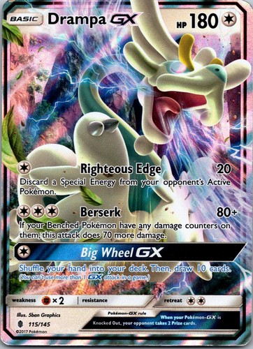 Drampa GX 115/145 Guardians Rising Pokemon TCG Holo UR LP