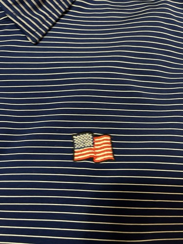 Robert Trent Jones Casual Golf Trail Polo Shirt American Flag Logo Mens 2XL - Picture 3 of 6