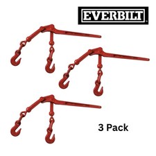 3 Pack Everbilt 5/16 in. - 3/8 in. Red Load Binder Ratchet Chain Load Binder