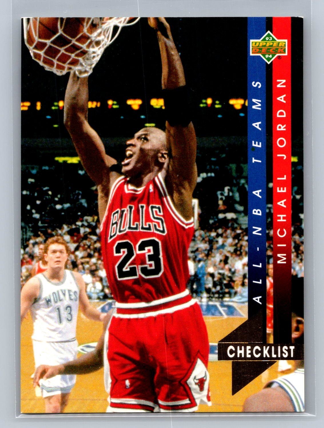 Michael Jordan Bulls 1993-94 Upper Deck All-NBA Teams Checklist AN15