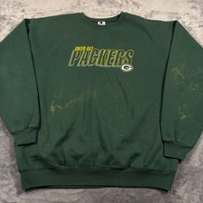 Vintage Green Bay Packers Sweatshirt Mens Large Green Champion Football NFL Logo