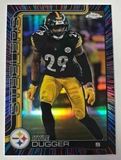 Kyle Dugger 2025 Topps Chrome #211 Neon Pulse Refractor Steelers