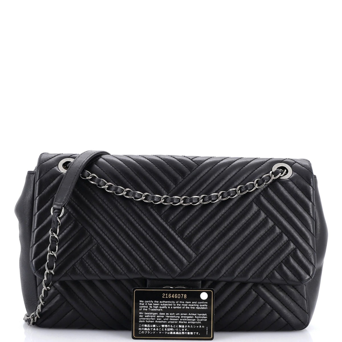 Chanel CC Crossing Flap Bag Chevron Lambskin Large | eBay
