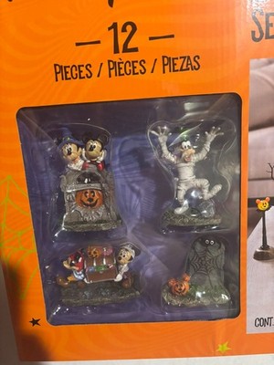 Costco Disney Halloween Haunted House Village Set 12pc Musical New