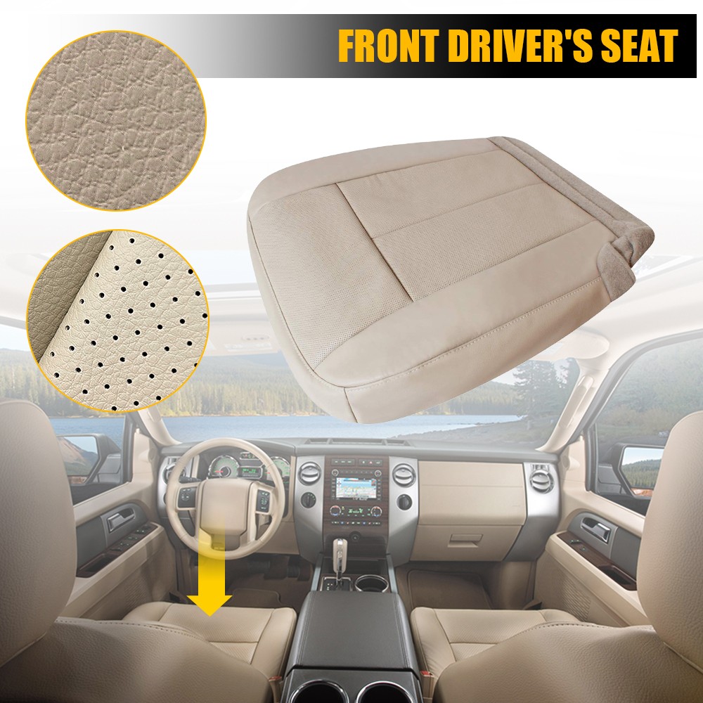 Driver Bottom Leather Seat Cover Dune Tan For 2015 2016 2017 Ford Expedition EOA