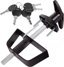 Shed Door Latch T-Handle Lock Kit with 5 Keys,Bteobfy 5-1/2" Stem Storage Barn S