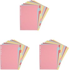Elba A4 10-Part Card Dividers – Assorted Colours, Multi-Punched, 240gsm