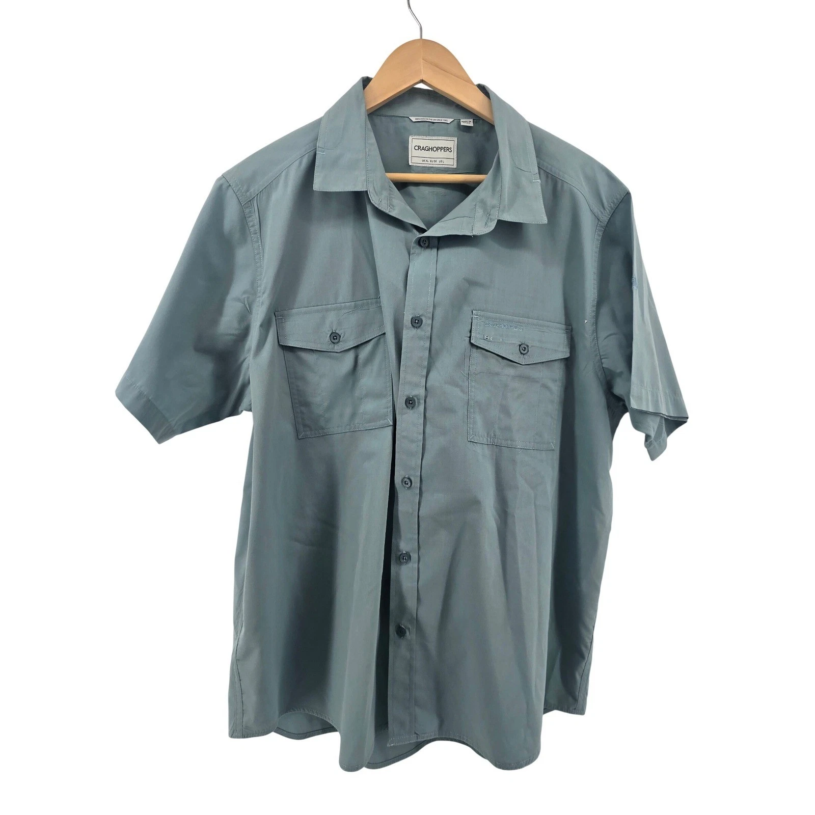 Craghoppers Shirt Mens XL Blue Gray SolarShield Short Sleeve Hiking Utility XL
Opens in a new window