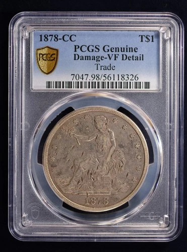 1878 CC Trade Dollar PCGS VF details. RARE