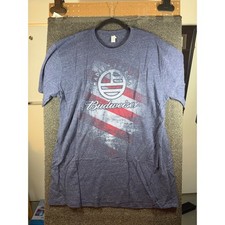 Royal Apparel Budweiser T Shirt Mens XL Blue Triblend Made In USA Graphic Tee