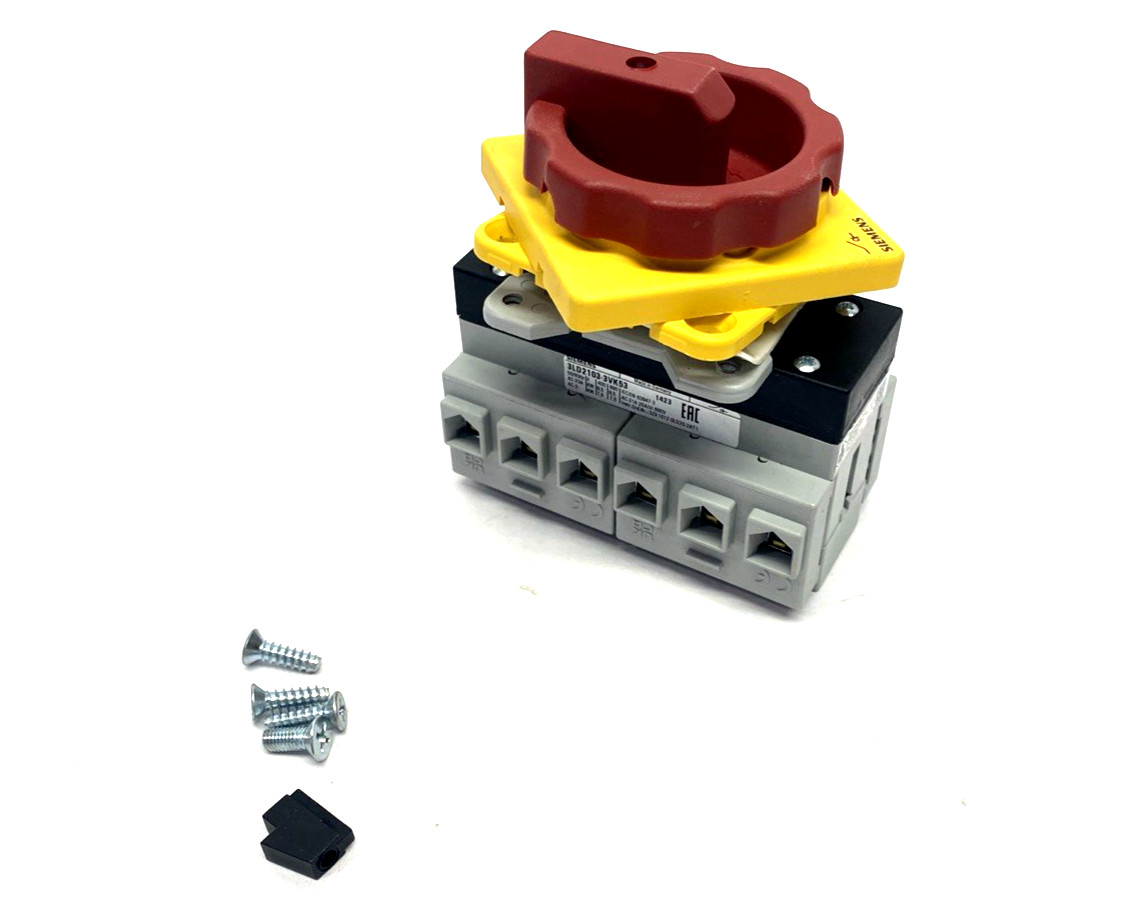 Siemens 3LD2103-3VK53 Rotary Switch Disconnector 6P 25A, AC-23A 400V 9.5kW