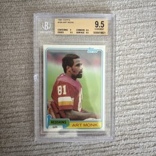 1981 TOPPS #194 ART MONK ROOKIE CARD RC BGS 9.5 WASHINGTON REDSKINS HALL OF FAME. rookie card picture