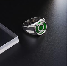 Green Lantern Vintage Green Geometric Totem Signet Ring
