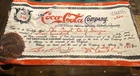 Vintage 1989 Coca-Cola Beach Towel - 1919 Stock Certificate Replica