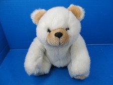 Kids Preferred 10" Plush Sitting Cream White Bear w/Tan Ears Vtg
