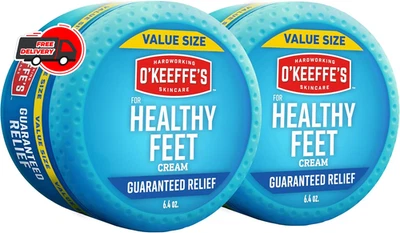 O'Keeffe's for Healthy Feet Foot Cream - 6.4 oz Jar (2 Pack) - Guaranteed Rel...
