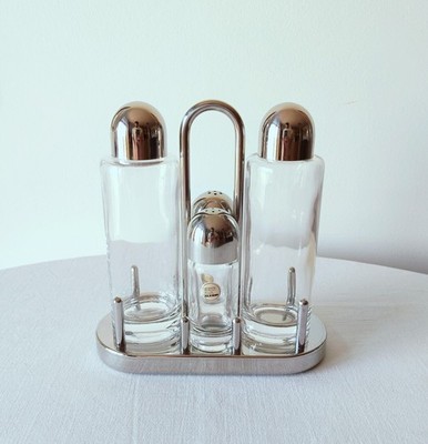 Alessi 5070 Gewürzset Öl, Essig, Salz und Pfeffer - Design Ettore Sottsass