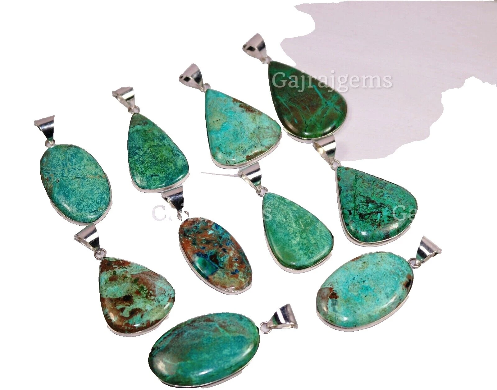 Chrysocolla Stone Brass Fashion Jewelry