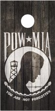 POW MIA Weathered Wood Cornhole Wrap Bag Toss Skin Decal Sticker