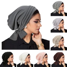 Muslim Women Turban Hijab Hat Chemo Cap Hair Loss Wrap Bonnet Headscarf Islamic