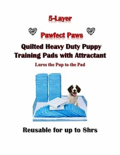 Pro-Quilted 17x24" 5-Layer Puppy Pee Gel Pads MOST Absorbent Pads  Reusable 8hr 