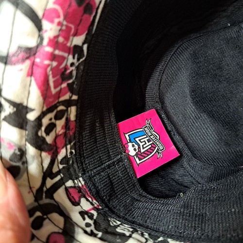 2014 Monster High Fedora Hat One Size Pink Black Skulls Black Band Animations - Picture 8 of 9