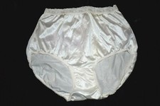 Vintage HANES Her Way Silky Semi Sheer Nylon Granny Briefs White sz 7 MINT
