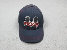 Disney Hat Cap Strap Back Blue Mickey Mouse Ears Spell Out Logo Kids Boys