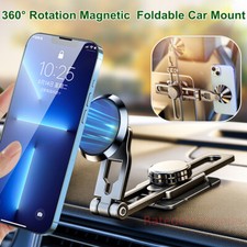 Universal 360  Rotation Magnetic Dashboard Phone Holder Foldable Car Mount Stand