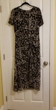 Simply Vera Black Floral Maxi Dress Size L NWT