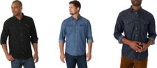 Wrangler Men's Denim Western Snap Front Shirt