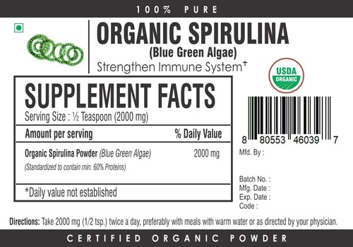 Organic Spirulina Powder Detox Weight Loss Immunity Superfood Protein B Vitamins - Picture 3 of 3