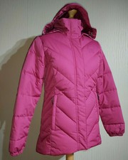 Helly Hansen Goose Down & Feather Puffer Jacket With Hood Ladies Size Xs Magenta