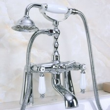 Polished Chrome Brass Bathroom Tub Filler Faucet W/ Hand Shower Mixer Tap 2na112
